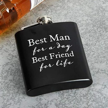 Amore By Juliana 6oz Hip Flask - Best Man For A Day...