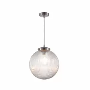 Nielsen Prizzi Dome Glass Pendant Light With A Satin Silver Finish