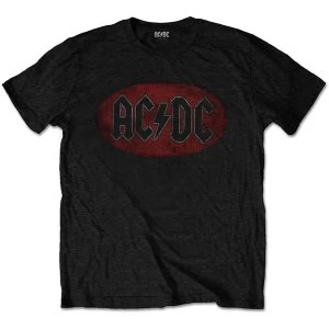 AC/DC - Oval Logo Vintage Mens Large T-Shirt - Black