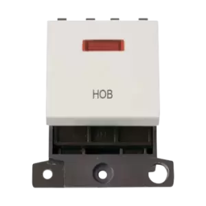 Click Scolmore MiniGrid 20A Double-Pole Ingot & Neon Hob Switch White - MD023PW-HB