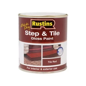 Rustins Quick Dry Step & Tile Paint Gloss Red 1 litre