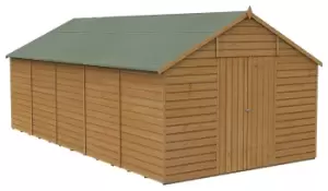 Forest Garden 10 x 20ft Apex Shiplap Dip Treated Double Door Windowless Shed with Assembly