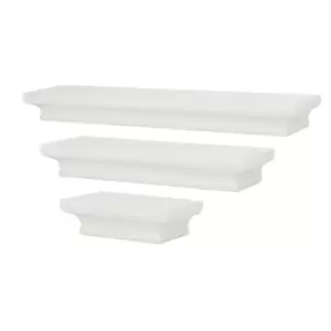 3 White Floating Shelves M&amp;W
