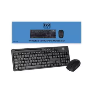Evo Labs WM-757UK Wireless Keyboard and Mouse Combo Set With Integrated Tablet/ Mobile/ Smartphone Stand 2.4GHz Full Size Qwerty UK Layout Keyboard wi