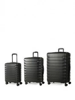Rock Luggage Synergy 8-Wheel Suitcases - 3 Piece Set - Black