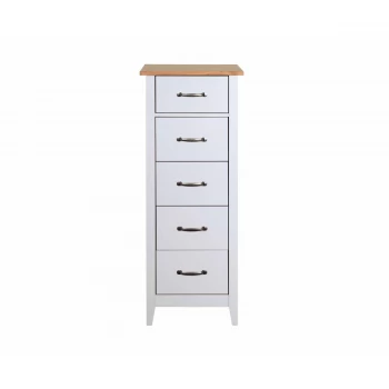 Steens Norfolk 5 Drawer Narrow Chest Grey and Pine, Grey / Pine