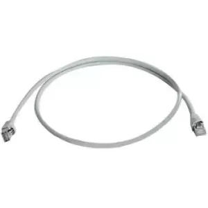 Telegaertner L00004A0054 RJ45 Network cable, patch cable CAT 6A S/FTP 7.50 m Grey Flame-retardant, incl. detent, Twin shield, double shielding, Haloge