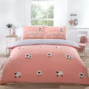 Rapport Home Counting Sheep Duvet Set Single Blush