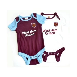 West Ham Two Pack Body Suit 2019 20 9-12 Months