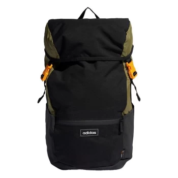 adidas Street Camper Backpack Unisex - Black / Focus Olive / Orange R