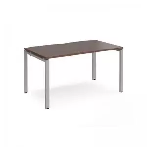 Adapt starter unit single 1400mm x 800mm - silver frame and walnut top