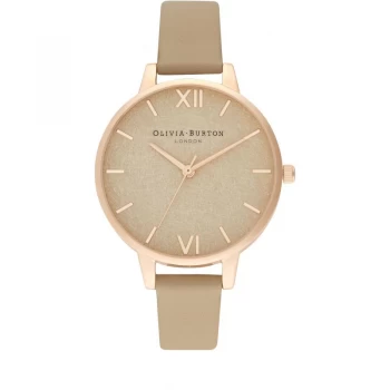 Ladies Olivia Burton Woven Dial Toffee & Pale Rose Gold Watch