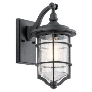1 Light Small Outdoor Wall Lantern Black IP44, E27