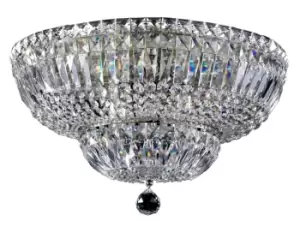 Basfor Semi Flush Ceiling Lamp Nickel Antique & Crystal, 12 Light, E14