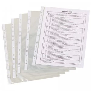 Q-Connect A4 Punched Pocket 50 Micron Clear - 100 Pack
