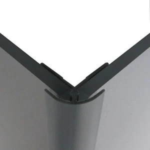 Splashwall Chrome effect Straight Panel external corner joint (L)2440mm (W)4mm (T)4mm