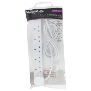 Daewoo 6-Way 3m Extension Lead - White