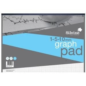 Silvine A3 90gsm 1mm 5mm 10mm Grid Student Graph Pad 30 Sheets White