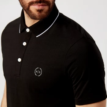 Armani Exchange Tipped Collar Polo Shirt Black Size 2XL Men