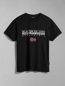 Napapijri Ayas Flag T-Shirt - Black, Size 2XL, Men