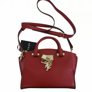 DKNY Elissa Top Zip Lock Key Satchel Bag - Red, Blush, Women