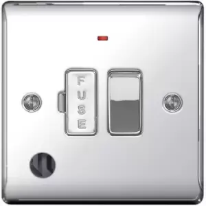BG Nexus Metal Polished Chrome Fused Spur with Power Indicator Switch and Cable Outlet 13A - NPC53