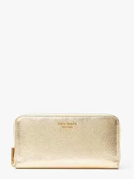 Kate Spade Morgan Zip Around Continental Wallet, Gold Metallic, One Size