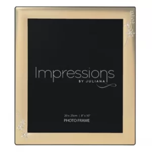 8" x 10"- IMPRESSIONS Gold Photo Frame with Crystal Flowers