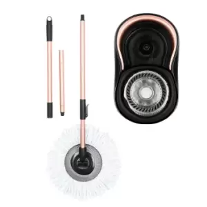 Tower Spin Mop With Angled Head - Black And Blush Gold