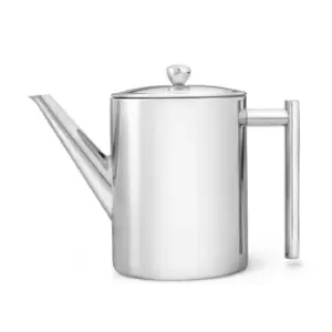 Bredemeijer Teapot Double Wall Minuet Cylindre Design 1.2L In Polished Steel