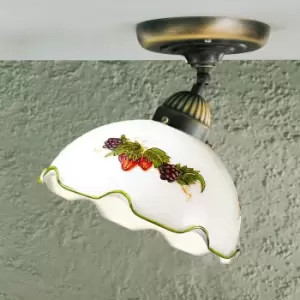 Nonna Cottage Style Glass Dome Ceiling Light Matt, 1x E27