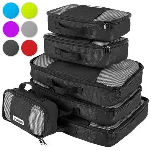 Savisto Packing Cubes Suitcase Organiser 6 Piece Set - Black