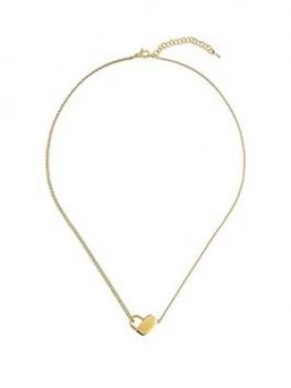 Boss Soulmate Gold Plated Chain And Heartlock Necklace