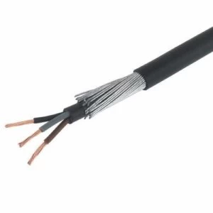 Zexum 16mm 3 Core 94A Brown Black Grey 6943X Steel Wire Armoured SWA Outdoor Mains Power Cable - 50 Meter