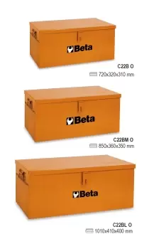 Beta Tools C22BL-O 1010 x 400 x 410mm Metal Orange Tool Trunk Chest 022000170