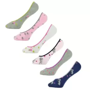 Foxbury Womens/Ladies Flamingo & Koala Liner Socks (6 Pairs) (UK 4-7) (Flamingo/Koala)