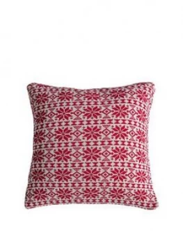 Gallery Knitted Fairisle Cushion Red 450X450Mm