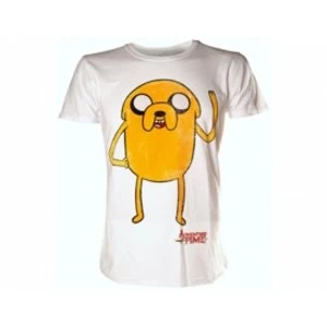 Adventure Time Jake Waving T-Shirt X-Large White