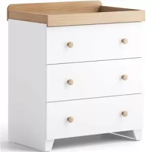 Little Acorns Classic Dresser, White & Oak - White & Oak
