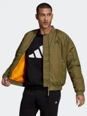 adidas D11 Bomber Jacket, Green/Orange Size M Men