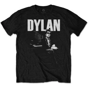 Bob Dylan - At Piano Mens Small T-Shirt - Black