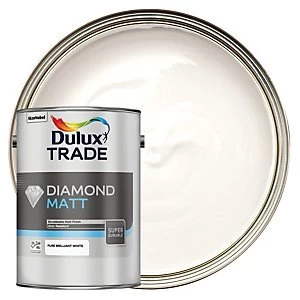 Dulux Trade Diamond Matt Emulsion Paint - Pure Brilliant White 5L