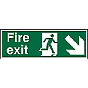 Fire Exit Sign Down Right Arrow Vinyl 20 x 60 cm