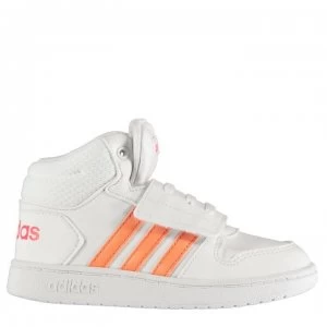 adidas Hoops Mid Infant Trainers - White/Coral