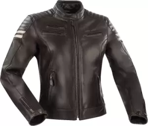 Segura Funky Ladies Motorcycle Leather Jacket, brown, Size 42 for Women, brown, Size 42 for Women