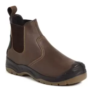 AP715SM Brown Safety Dealer Boot - Size 10