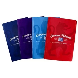 Oxford Campus B5 Casebound Notebook Soft Cover Ruled Margin 90gsm 192 Pages Assorted Pack 5