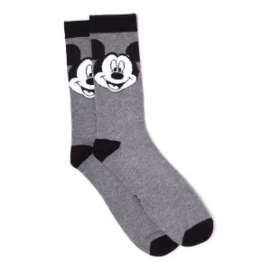 Disney - Mickey Mouse Big Face 43/46 Socks - Grey/Black