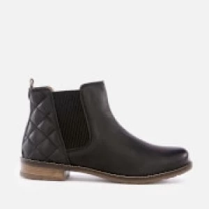 Barbour Womens Abigail Leather Quilted Chelsea Boots - Black - UK 3