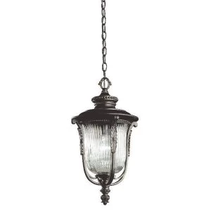 1 Light Outdoor Ceiling Chain Lantern Rubbed Bronze, E27